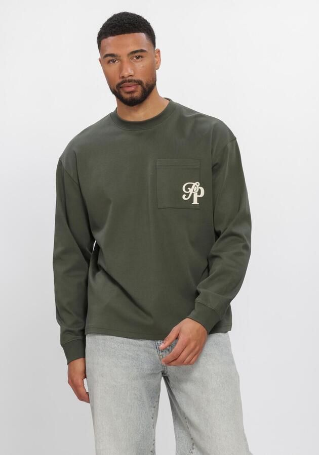 PURE PATH Heren Polo's & T-shirts Inititials Pocket Donkergroen