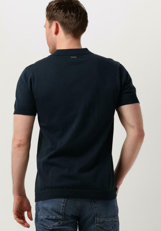 PURE PATH Heren Polo's & T-shirts Knit Polo With Chestprint Donkerblauw