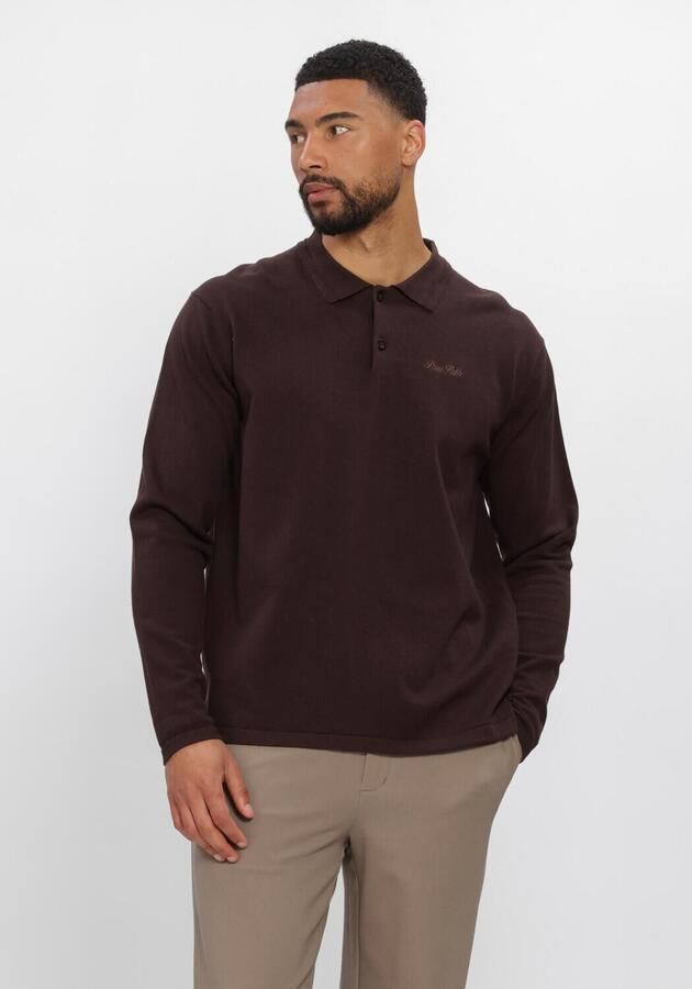 PURE PATH Heren Polo's & T-shirts Light Weight Knit Bruin