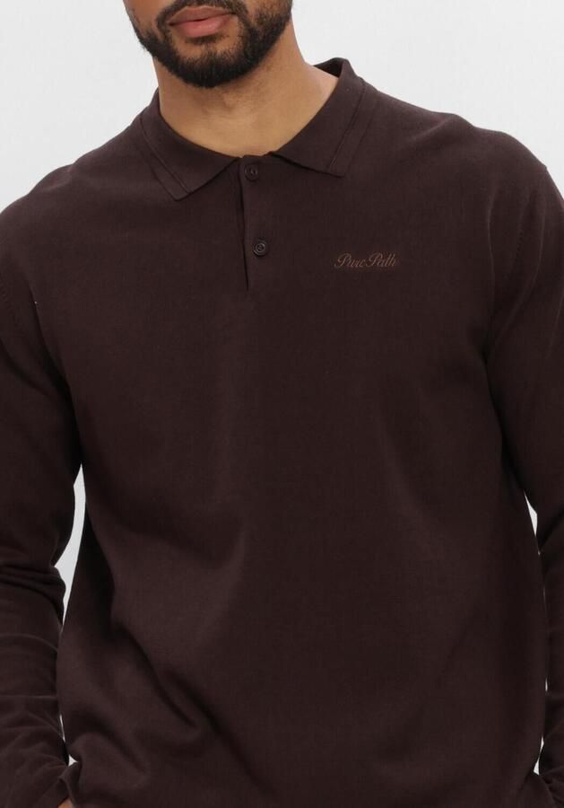 PURE PATH Heren Polo's & T-shirts Light Weight Knit Bruin - Foto 3