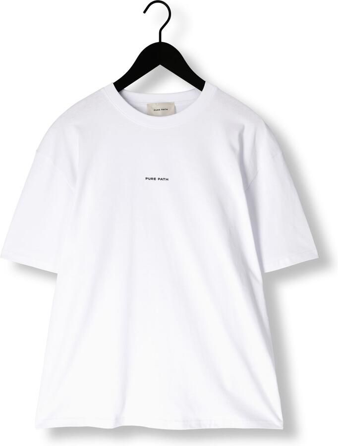 PURE PATH Heren Polo's & T-shirts Loose Fit Crewneck Ss T-shirts Wit