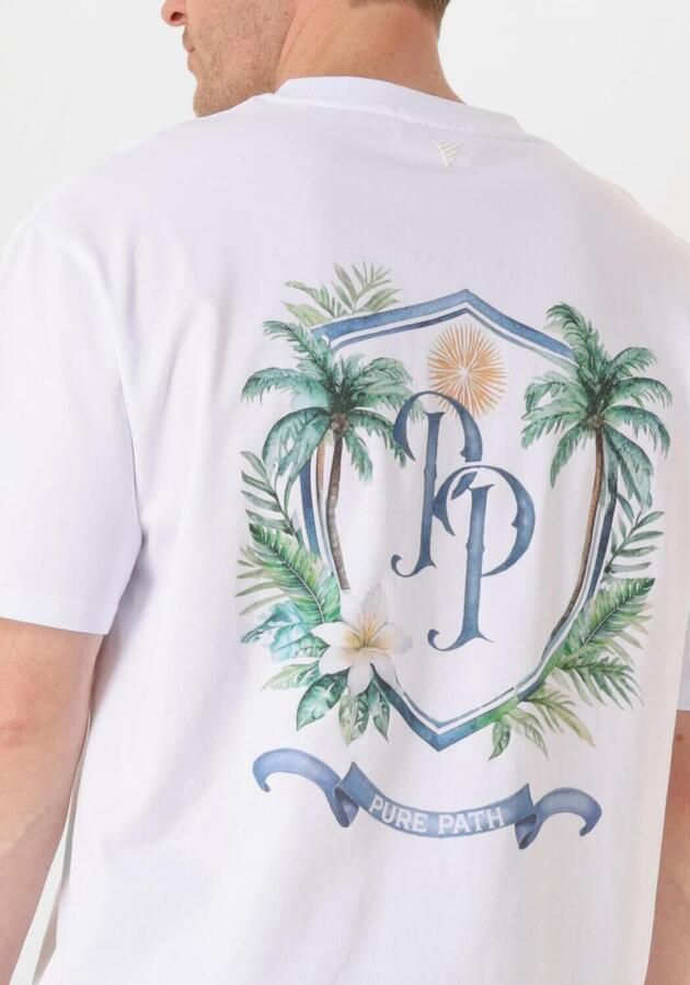 PURE PATH Heren Polo's & T-shirts Loose Fit Crewneck Ss T-shirts Wit - Foto 3