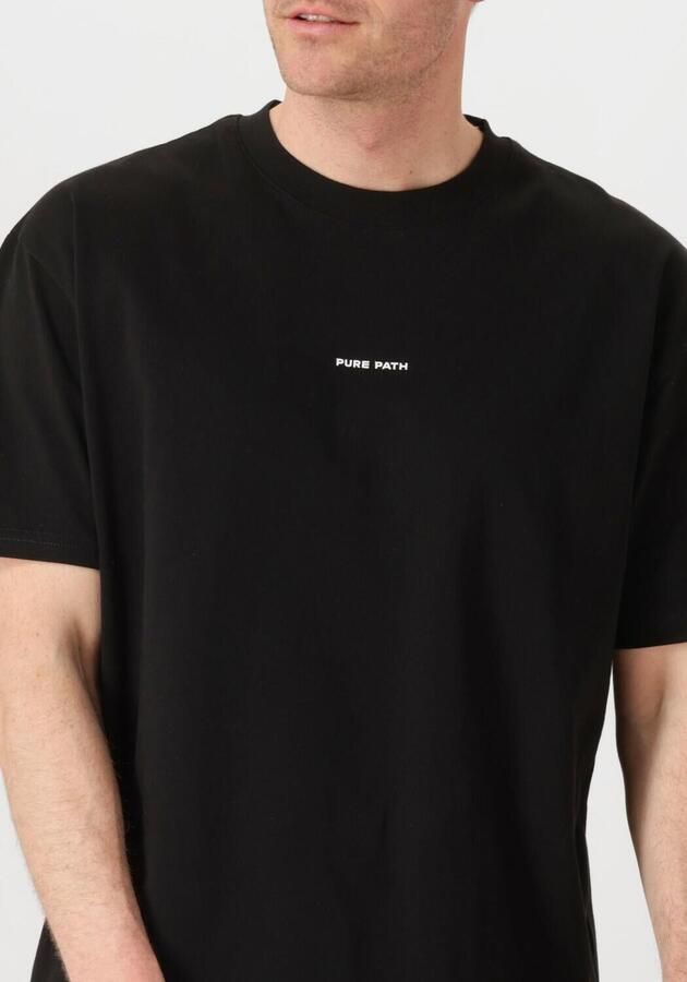 PURE PATH Heren Polo's & T-shirts Loose Fit Crewneck Ss T-shirts Zwart - Foto 3