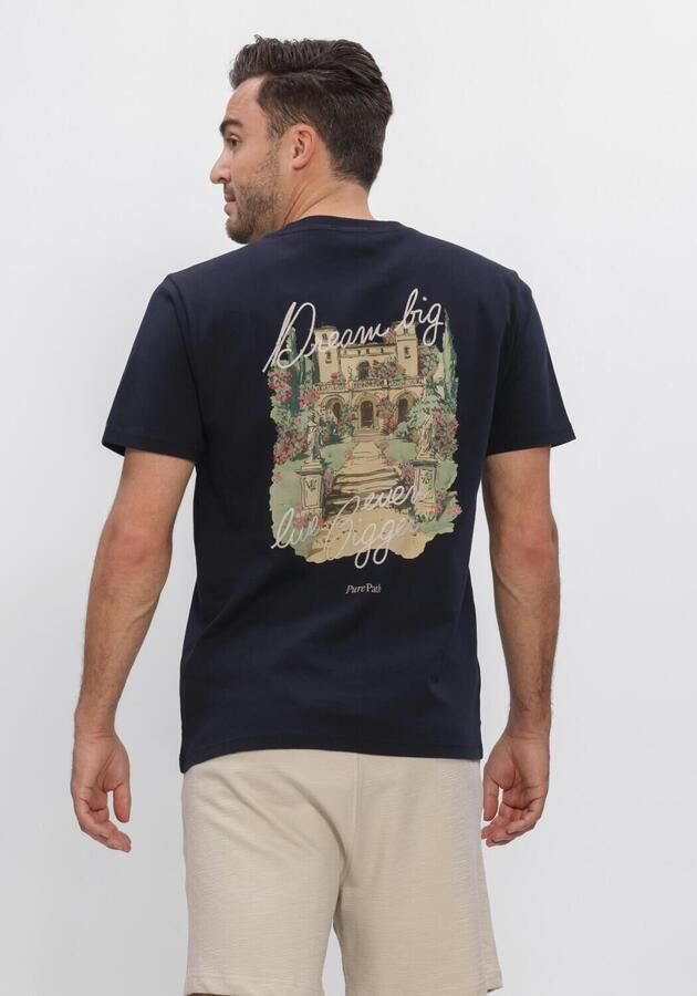 PURE PATH Heren Polo's & T-shirts Mansion T-shirt Donkerblauw