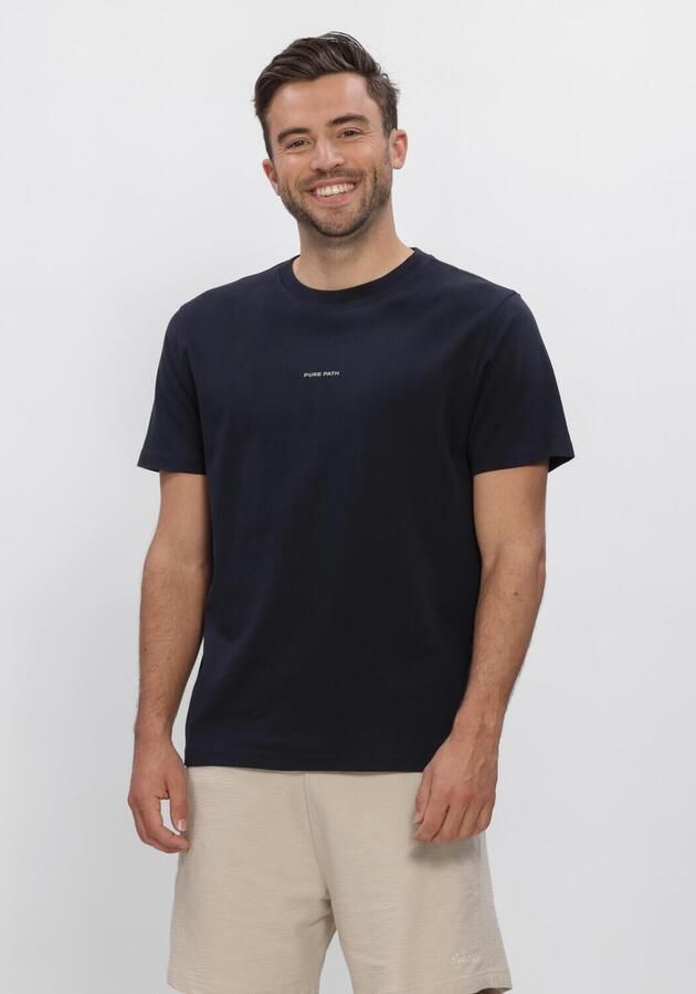 PURE PATH Heren Polo's & T-shirts Mansion T-shirt Donkerblauw - Foto 2