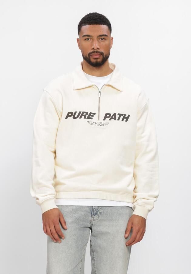 PURE PATH Heren Polo's & T-shirts Polo Half Zip Creme