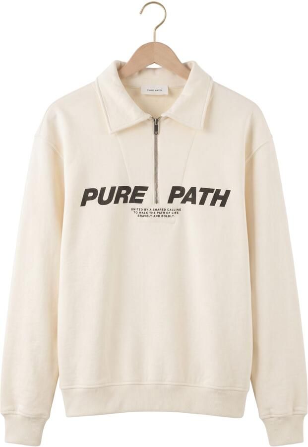 PURE PATH Heren Polo's & T-shirts Polo Half Zip Creme - Foto 4