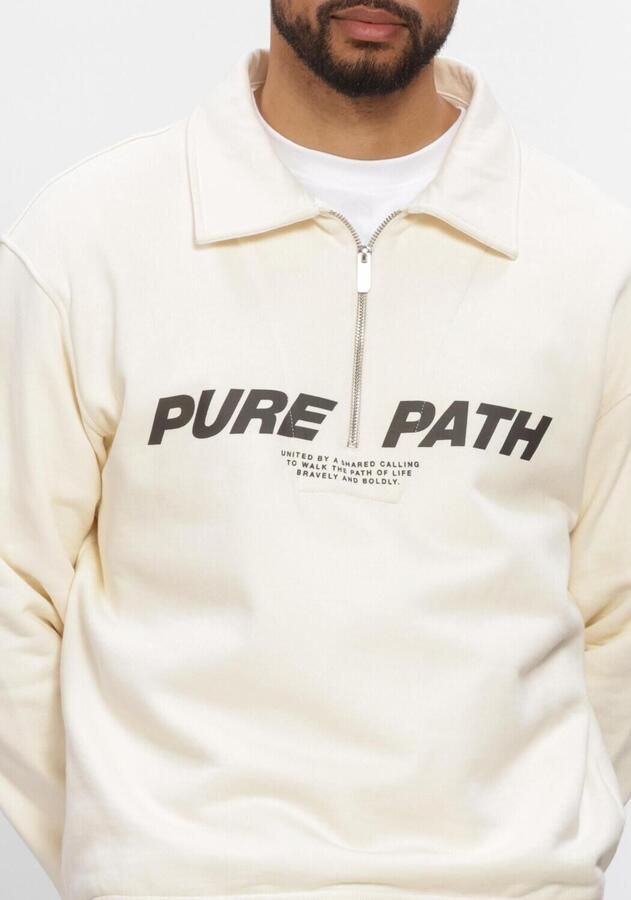 PURE PATH Heren Polo's & T-shirts Polo Half Zip Creme - Foto 2