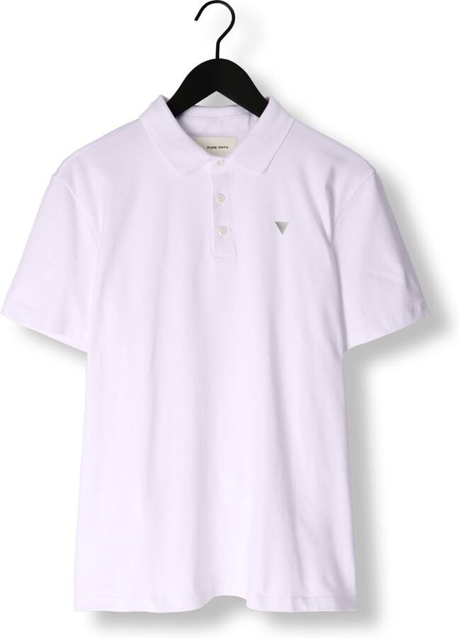 PURE PATH Heren Polo's & T-shirts Pure Logo Polo With Chest Print Wit