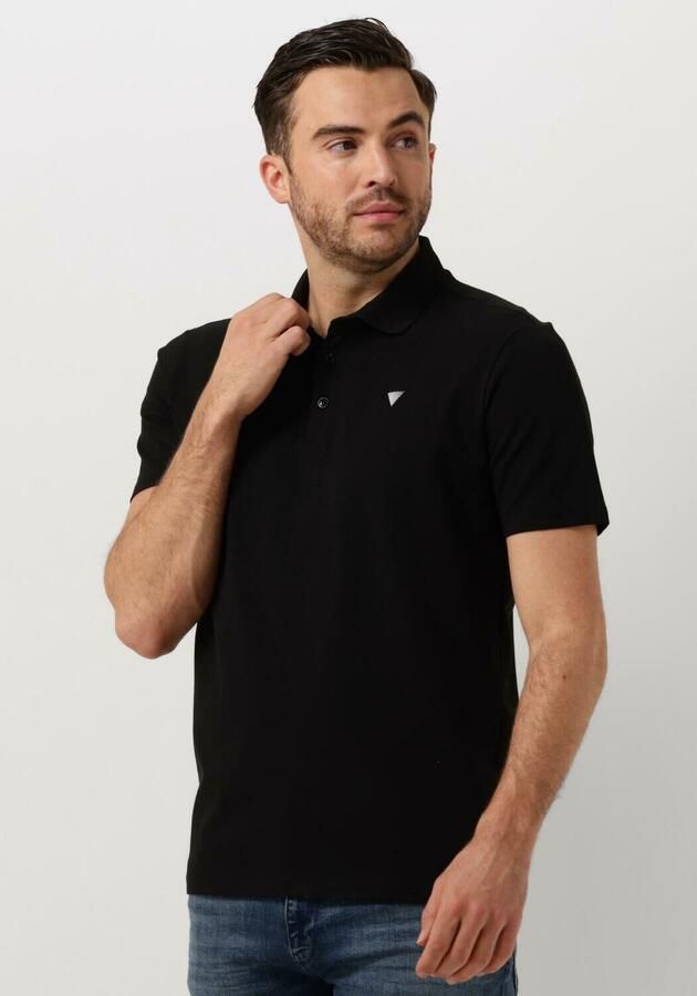PURE PATH Heren Polo's & T-shirts Pure Logo Polo With Chest Print Zwart - Foto 4