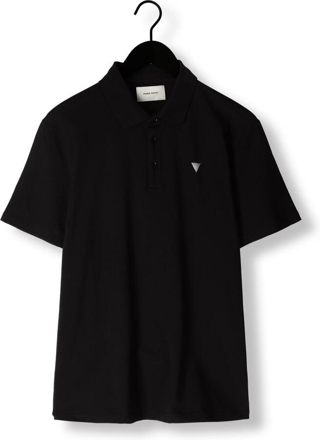 PURE PATH Heren Polo's & T-shirts Pure Logo Polo With Chest Print Zwart