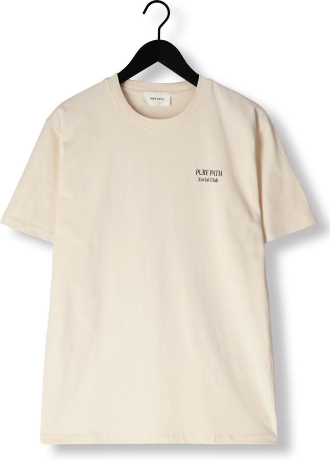 PURE PATH Heren Polo's & T-shirts Regular Fit Crewneck Ss T-shirts Gebroken Wit - Foto 2