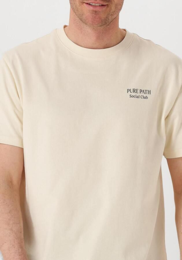 PURE PATH Heren Polo's & T-shirts Regular Fit Crewneck Ss T-shirts Gebroken Wit - Foto 3