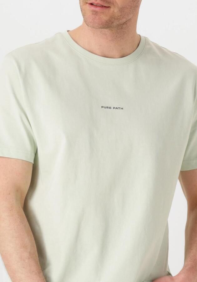 PURE PATH Heren Polo's & T-shirts Regular Fit Crewneck Ss T-shirts Groen - Foto 3