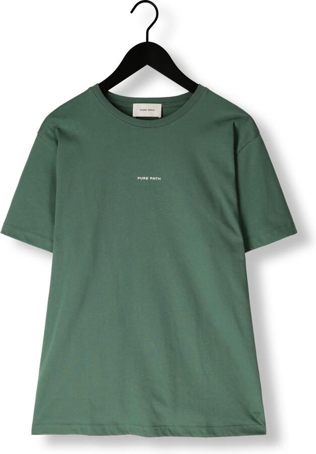 PURE PATH Heren Polo's & T-shirts Regular Fit Crewneck Ss T-shirts Groen - Foto 3