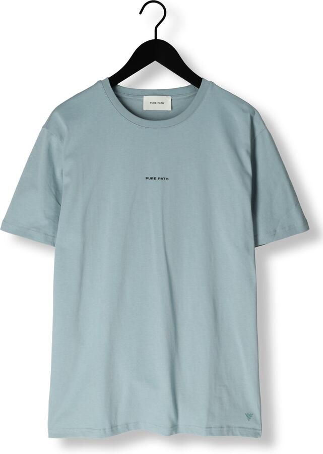PURE PATH Heren Polo's & T-shirts Regular Fit Crewneck Ss T-shirts Lichtblauw - Foto 2