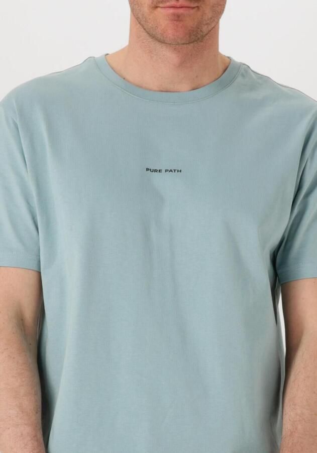 PURE PATH Heren Polo's & T-shirts Regular Fit Crewneck Ss T-shirts Lichtblauw - Foto 3