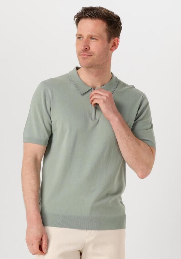 PURE PATH Heren Polo's & T-shirts Regular Fit Polo Ss Half Zip Knitwear Groen - Foto 4