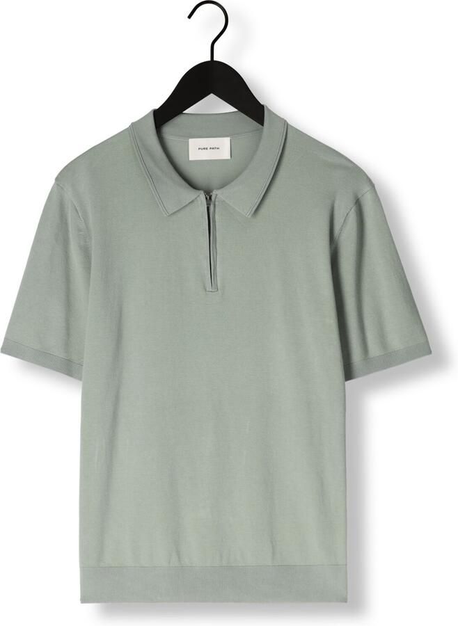 PURE PATH Heren Polo's & T-shirts Regular Fit Polo Ss Half Zip Knitwear Groen