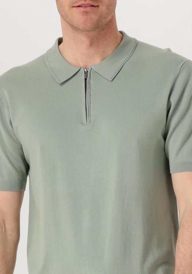 PURE PATH Heren Polo's & T-shirts Regular Fit Polo Ss Half Zip Knitwear Groen - Foto 2