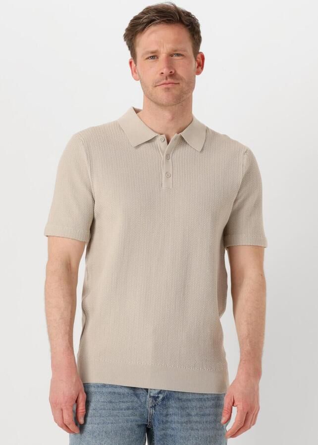 PURE PATH Heren Polo's & T-shirts Regular Fit Polo Ss Knitwear Beige - Foto 4