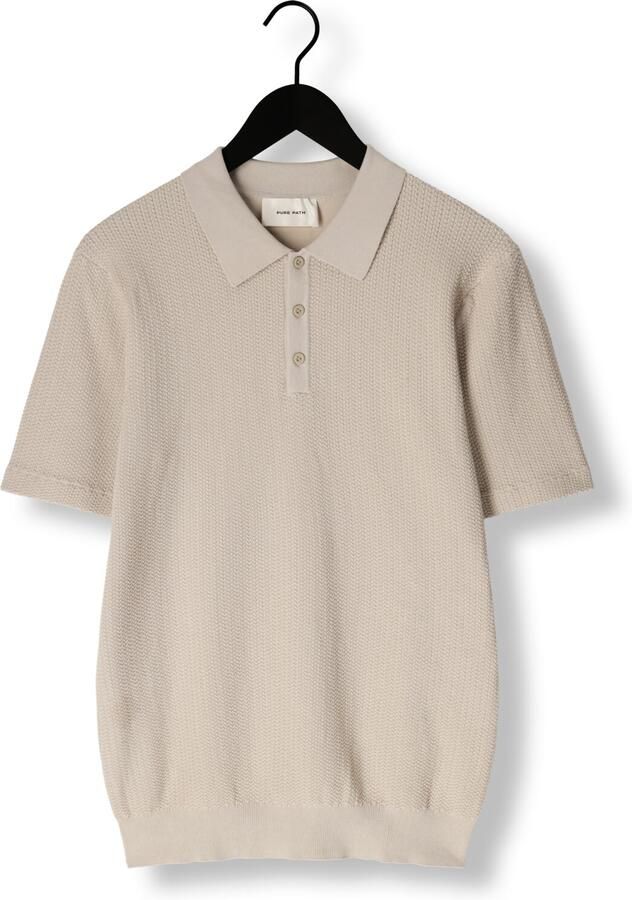 PURE PATH Heren Polo's & T-shirts Regular Fit Polo Ss Knitwear Beige