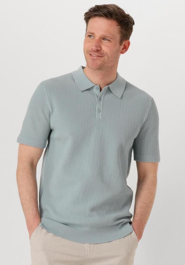 PURE PATH Heren Polo's & T-shirts Regular Fit Polo Ss Knitwear Lichtblauw - Foto 4