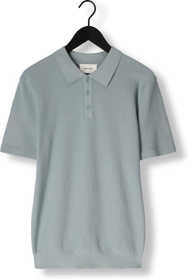 PURE PATH Heren Polo's & T-shirts Regular Fit Polo Ss Knitwear Lichtblauw - Foto 3
