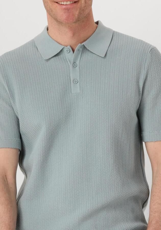PURE PATH Heren Polo's & T-shirts Regular Fit Polo Ss Knitwear Lichtblauw