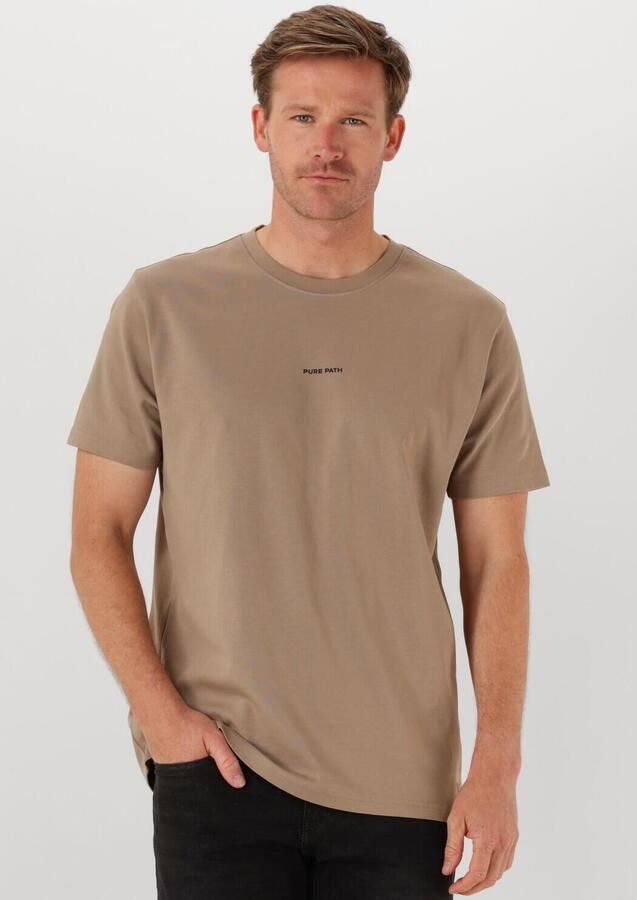 PURE PATH Heren Polo's & T-shirts Regular Fit T-shirts Beige - Foto 2