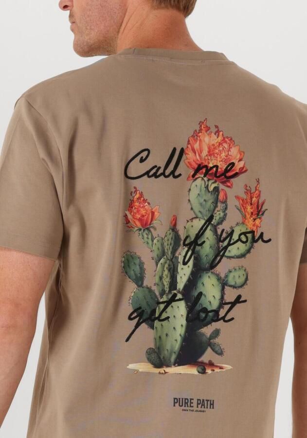 PURE PATH Heren Polo's & T-shirts Regular Fit T-shirts Beige - Foto 3