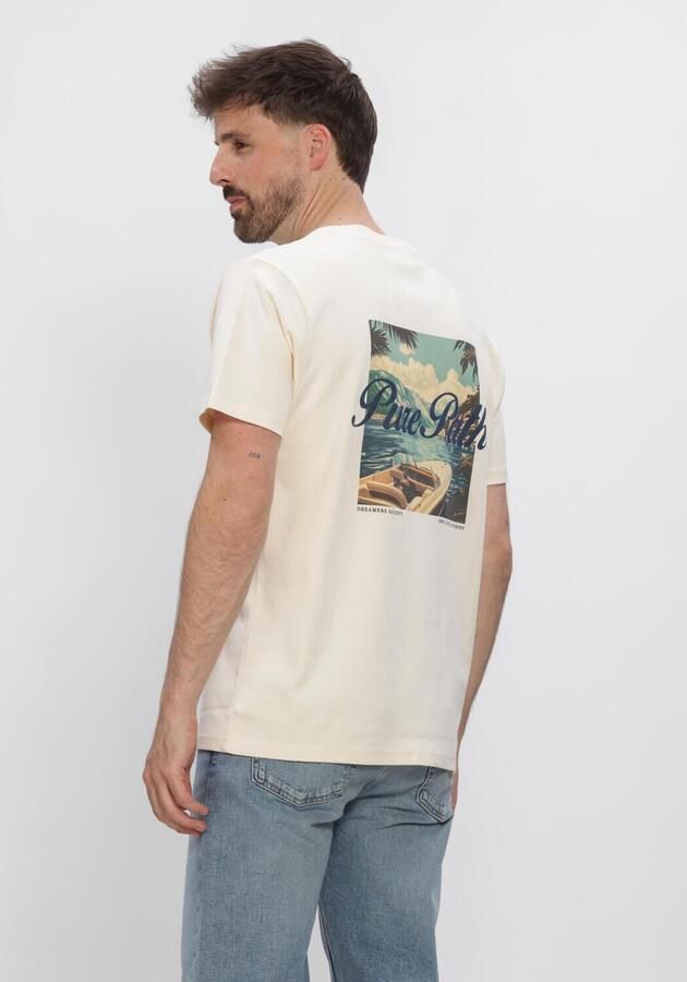 PURE PATH Heren Polo's & T-shirts Riva View T-shirt Creme