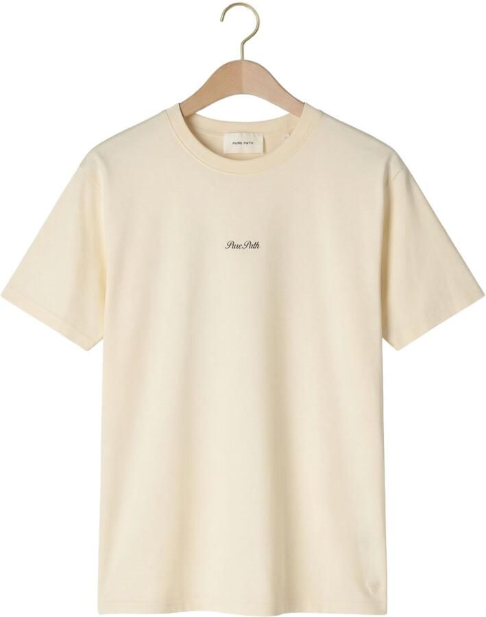 PURE PATH Heren Polo's & T-shirts Riva View T-shirt Creme - Foto 2