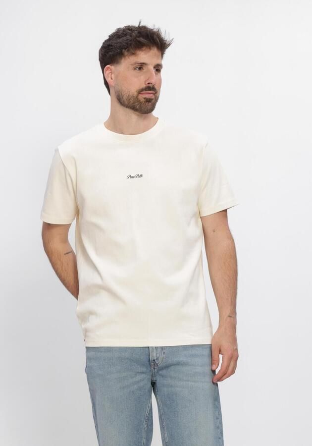 PURE PATH Heren Polo's & T-shirts Riva View T-shirt Creme - Foto 3
