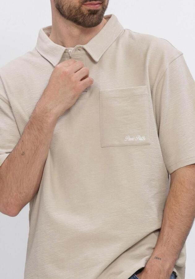 PURE PATH Heren Polo's & T-shirts Structured Polo Beige - Foto 4