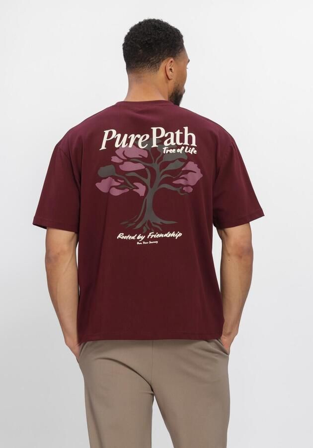 PURE PATH Heren Polo's & T-shirts Tree Of Life Bordeaux