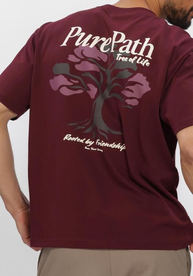 PURE PATH Heren Polo's & T-shirts Tree Of Life Bordeaux - Foto 4