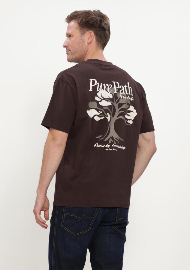 PURE PATH Heren Polo's & T-shirts Tree Of Life Bruin