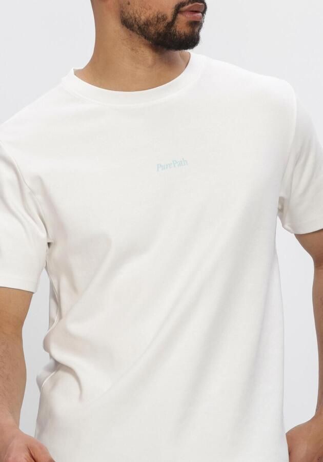 PURE PATH Heren Polo's & T-shirts Trio Of Flowers T-shirt Gebroken Wit - Foto 4