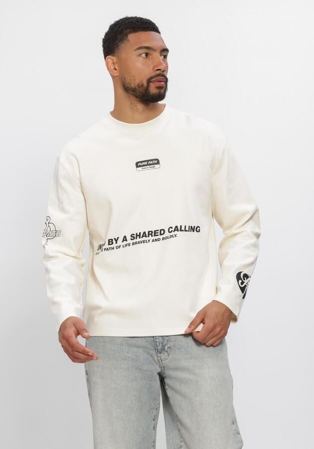 PURE PATH Heren Polo's & T-shirts United Longsleeve Creme