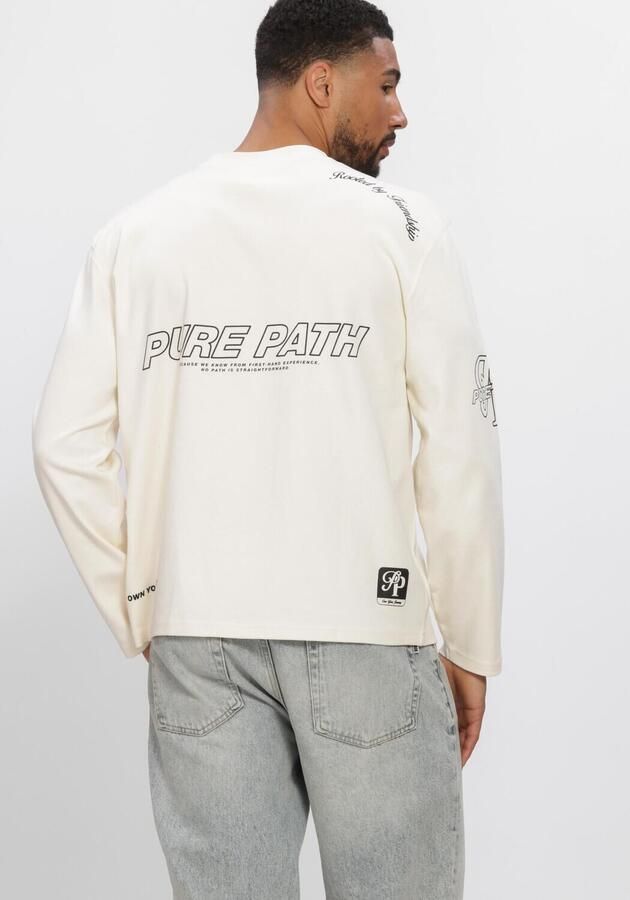 PURE PATH Heren Polo's & T-shirts United Longsleeve Creme - Foto 3