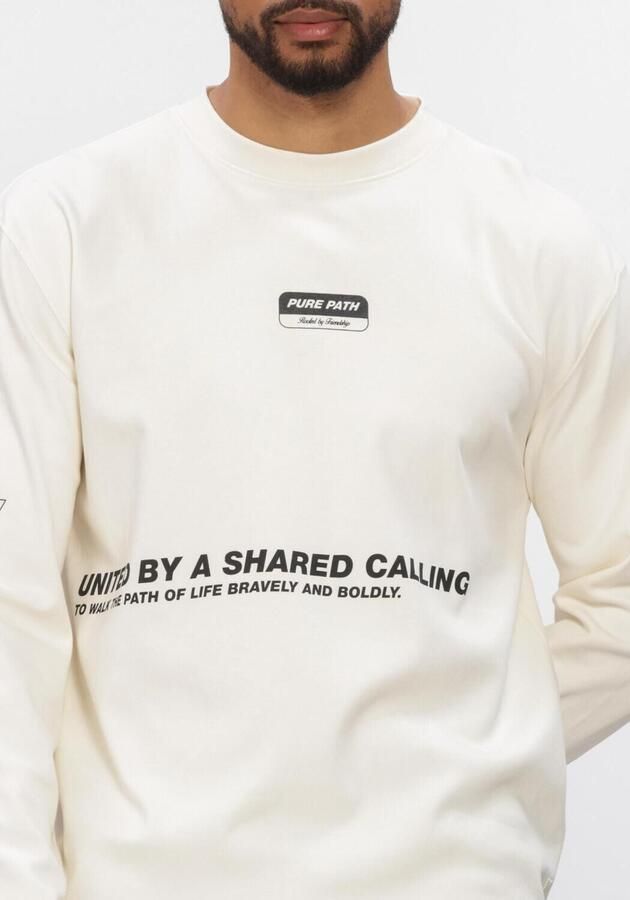 PURE PATH Heren Polo's & T-shirts United Longsleeve Creme - Foto 4