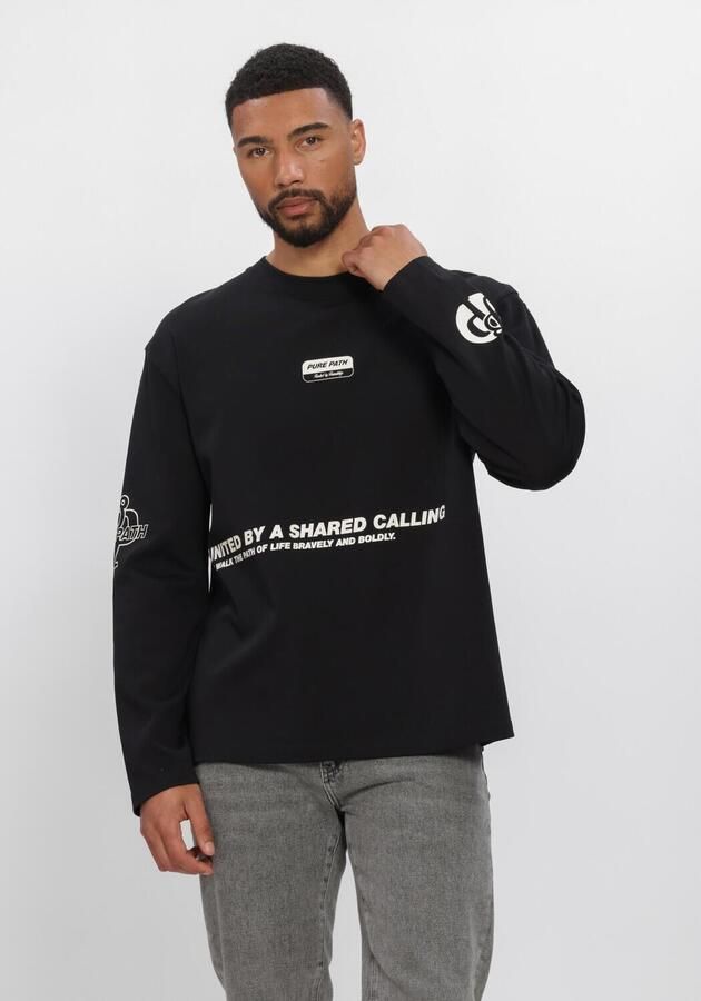 PURE PATH Heren Polo's & T-shirts United Longsleeve Zwart