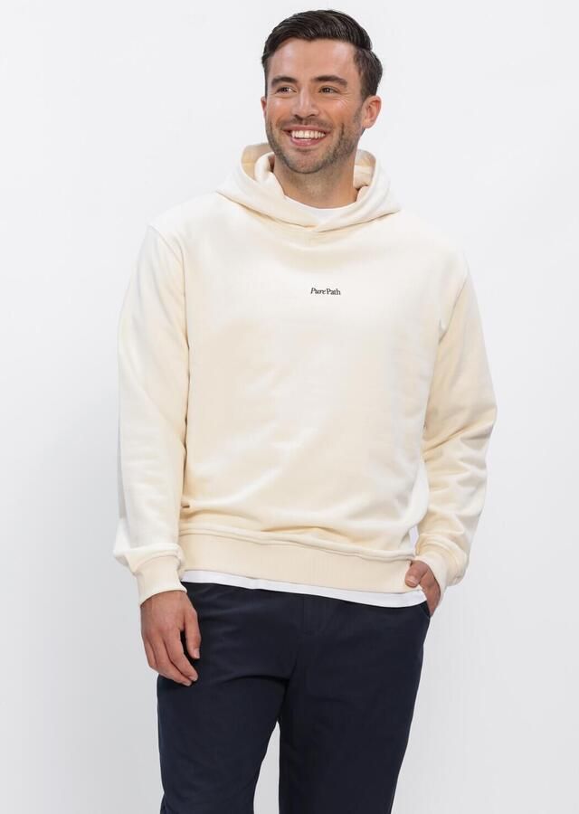 PURE PATH Heren Truien & Vesten Bold Emblem Hoodie Ecru - Foto 2