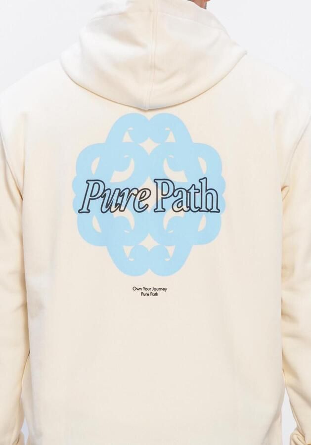 PURE PATH Heren Truien & Vesten Bold Emblem Hoodie Ecru - Foto 3