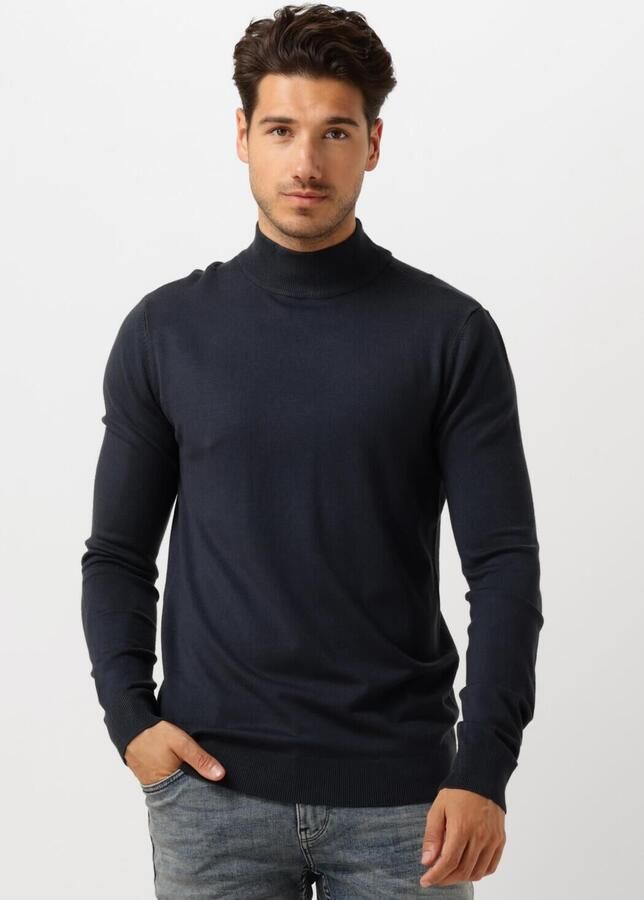 PURE PATH Heren Truien & Vesten Essential Knit Mockneck Sweater Donkerblauw - Foto 4