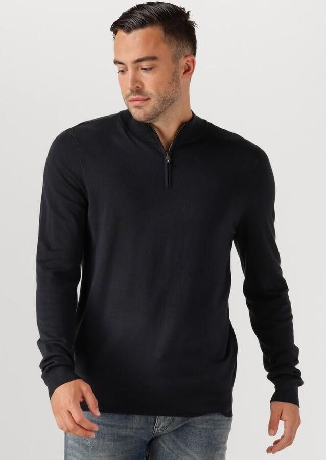 PURE PATH Heren Truien & Vesten Essential Knitwear Halfzip Sweater Donkerblauw