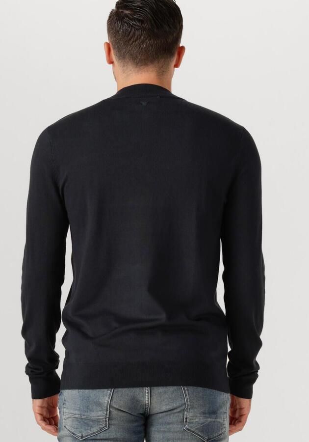 PURE PATH Heren Truien & Vesten Essential Knitwear Halfzip Sweater Donkerblauw - Foto 4