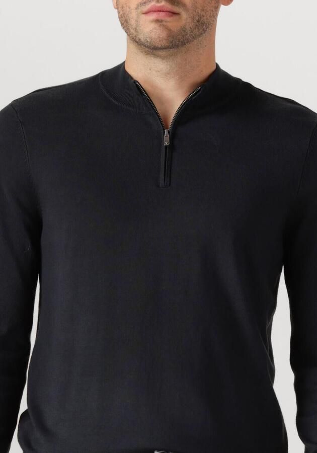 PURE PATH Heren Truien & Vesten Essential Knitwear Halfzip Sweater Donkerblauw - Foto 5