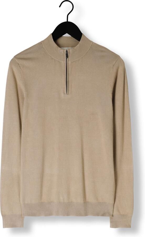 PURE PATH Heren Truien & Vesten Essential Knitwear Halfzip Sweater Taupe - Foto 3